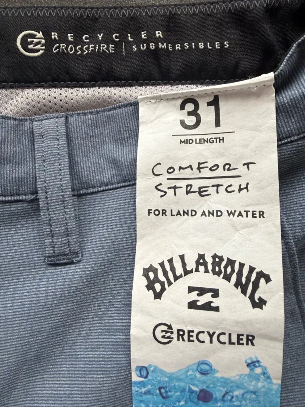 NWT Billabong Crossfire Hybrid Submersible Shorts Size 31